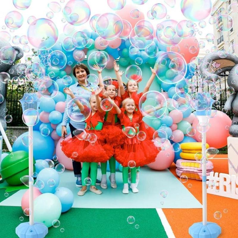 Bubble Extravaganza, macchina per bolle ad alta velocità — produzione continua di 20.000 bolle al minuto