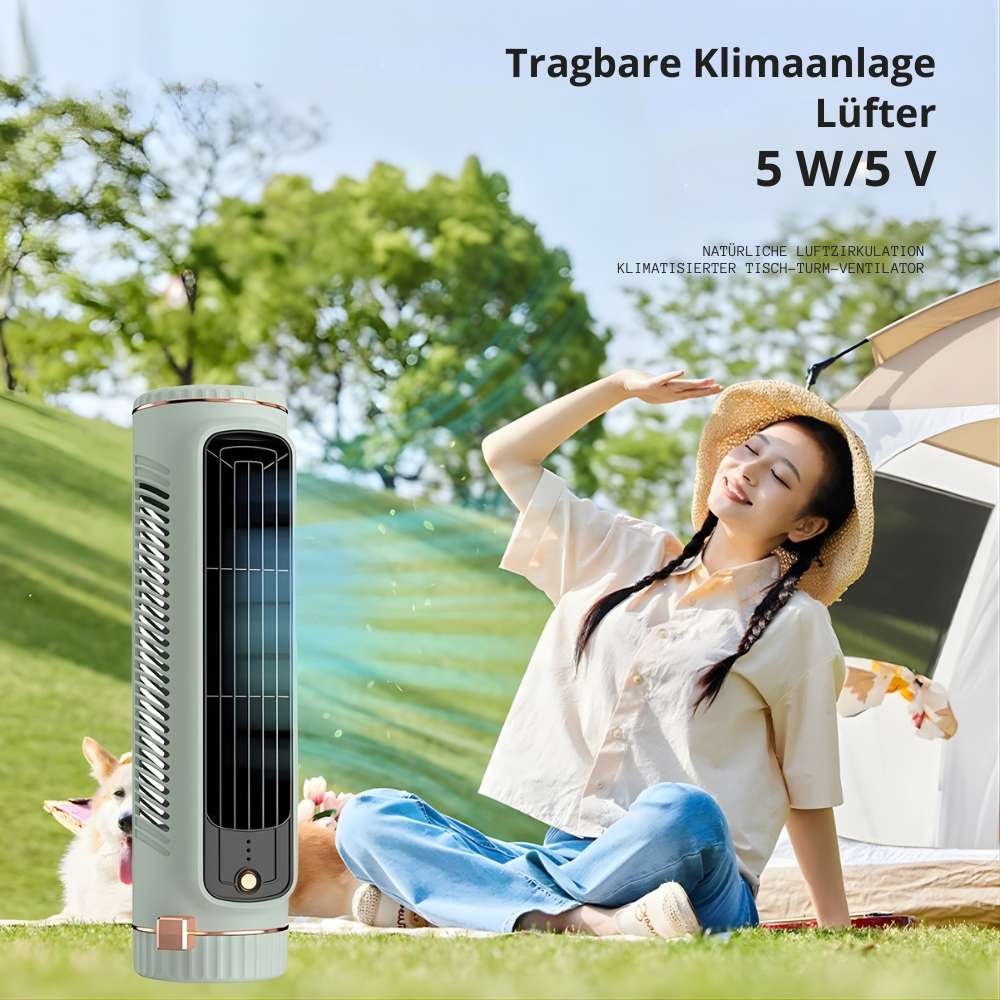 USB Bladeless Tower Fan For Desk And Office With 60-Degree Oscillation