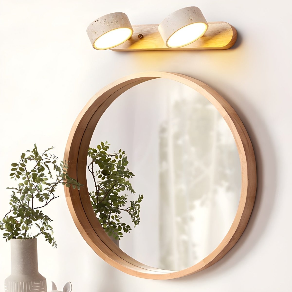 Aurelia LED-vegglampe i travertin — arkitekttegnet studiodesign
