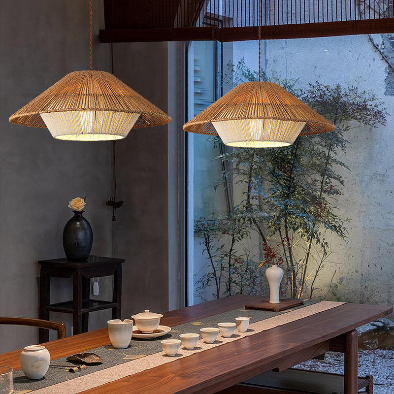 Kairo Weave Pendant Light Handwoven Wicker Fixture For Japanese Inspired Boho Dining Spaces