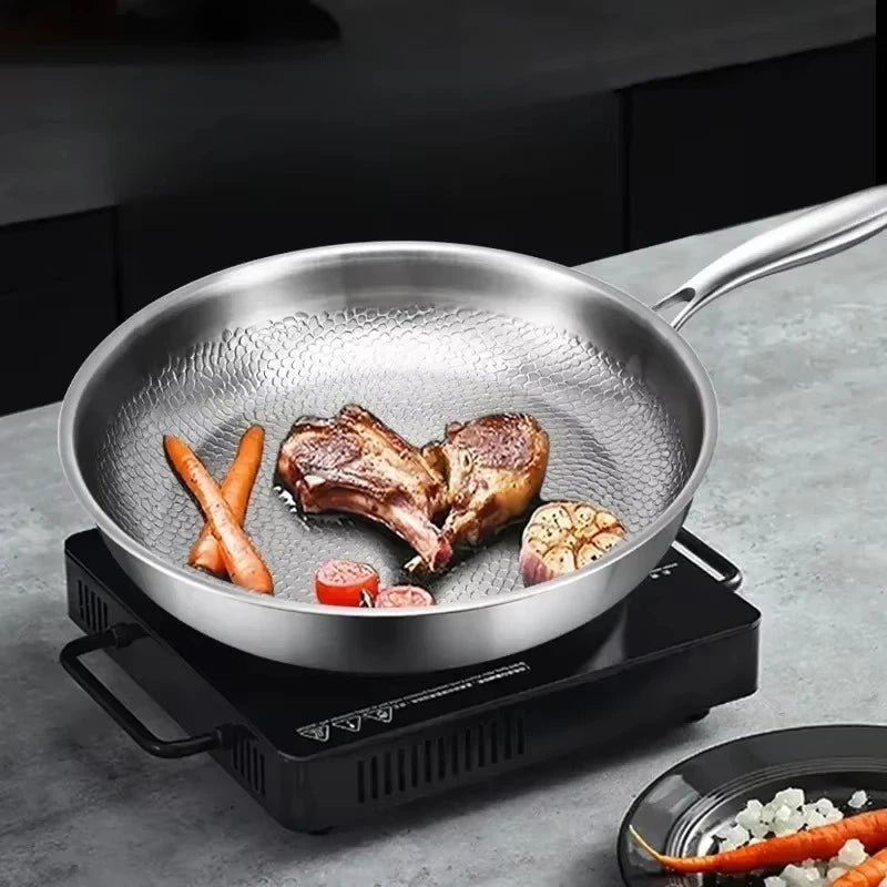 Hammered Titanium Frying Pan With Nonstick Coating Induction Compatible
