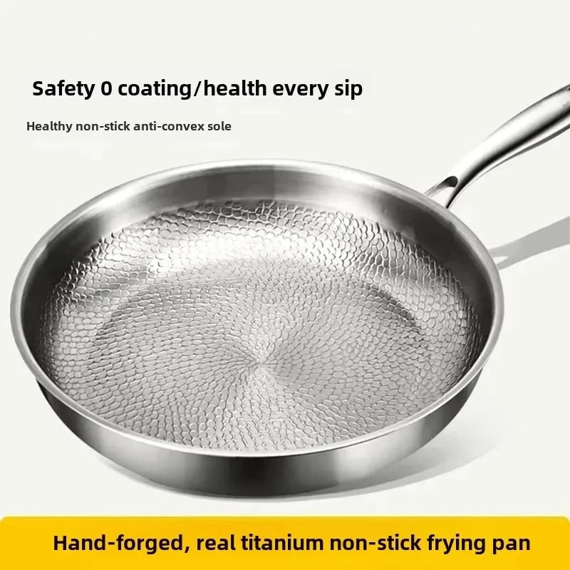 Hammered Titanium Frying Pan With Nonstick Coating Induction Compatible
