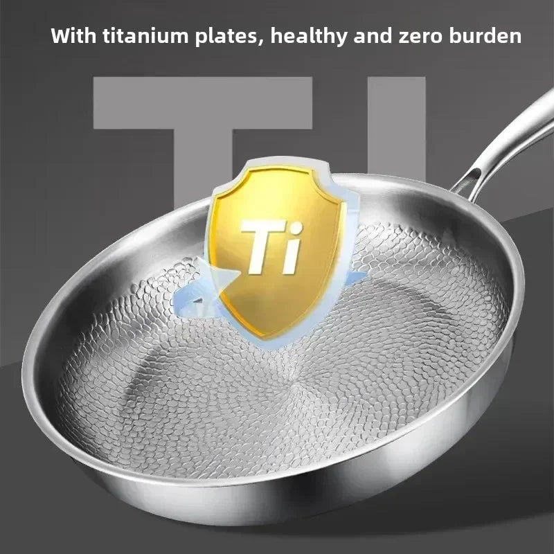Hammered Titanium Frying Pan With Nonstick Coating Induction Compatible