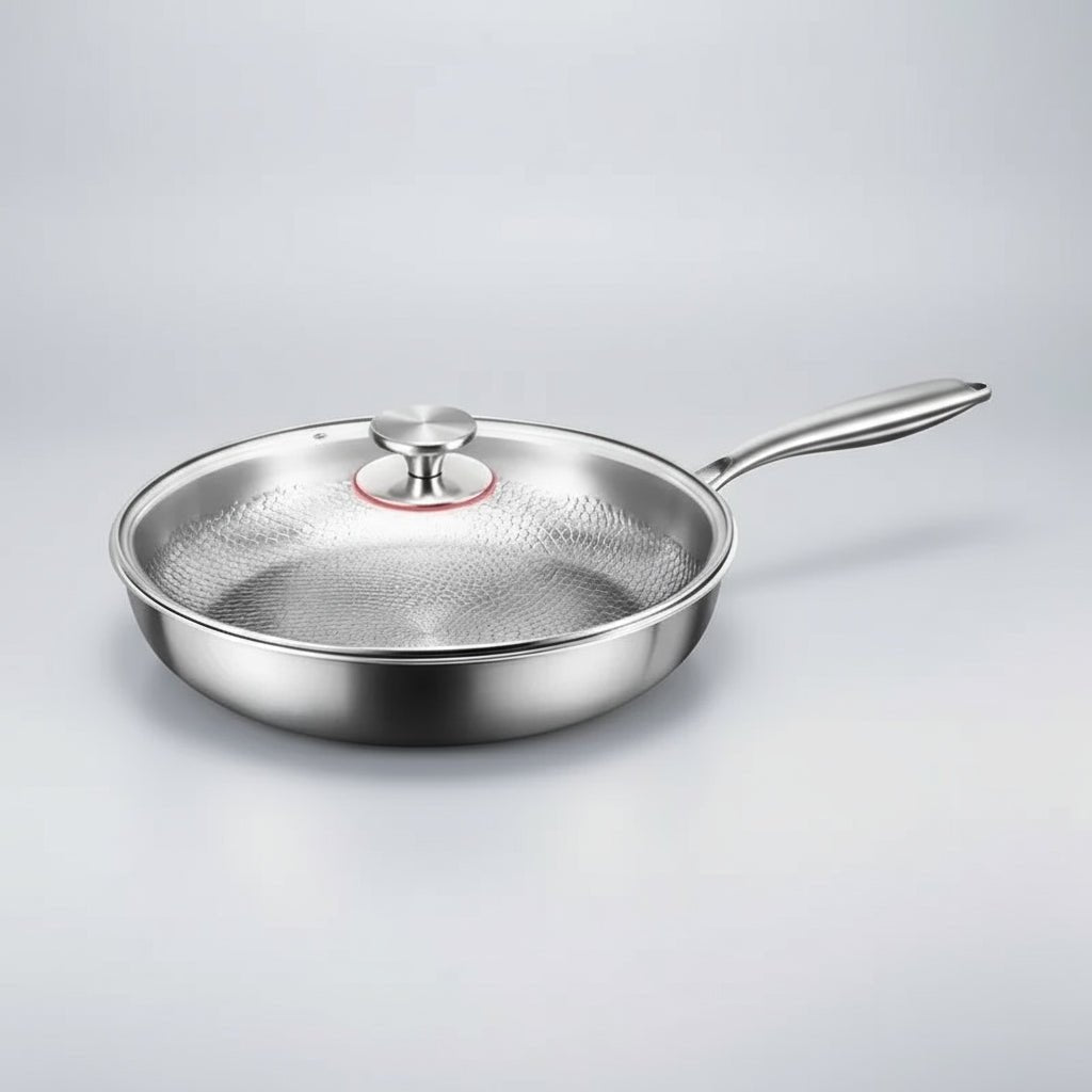 Hammered Titanium Frying Pan With Nonstick Coating Induction Compatible