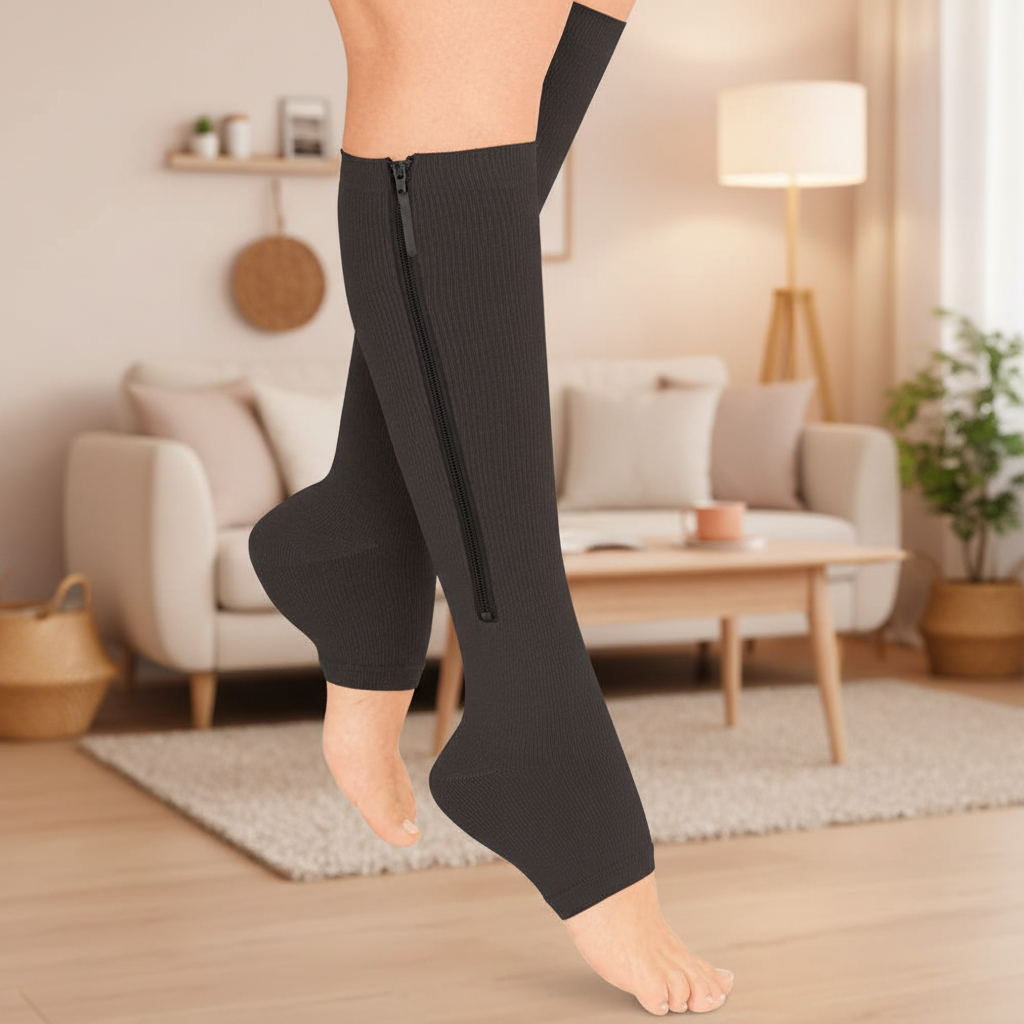 NovaCircula fokozatos kompressziós zokni cipzárral, 20–30 mmHg