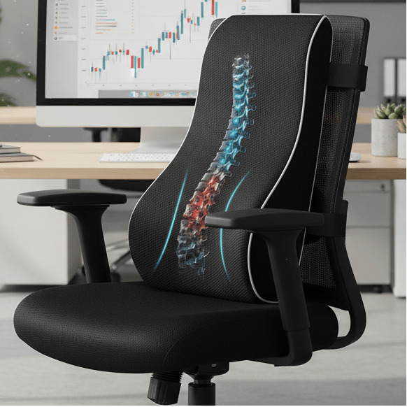 ReliefEase LUMBOREL ergonomikus memóriahabos deréktámasz — kontúros kialakítás