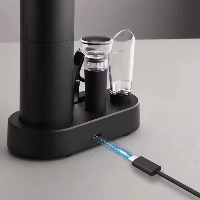 VinoNova automatisk uppladdningsbar vinöppnarsats – användning med ett enda tryck