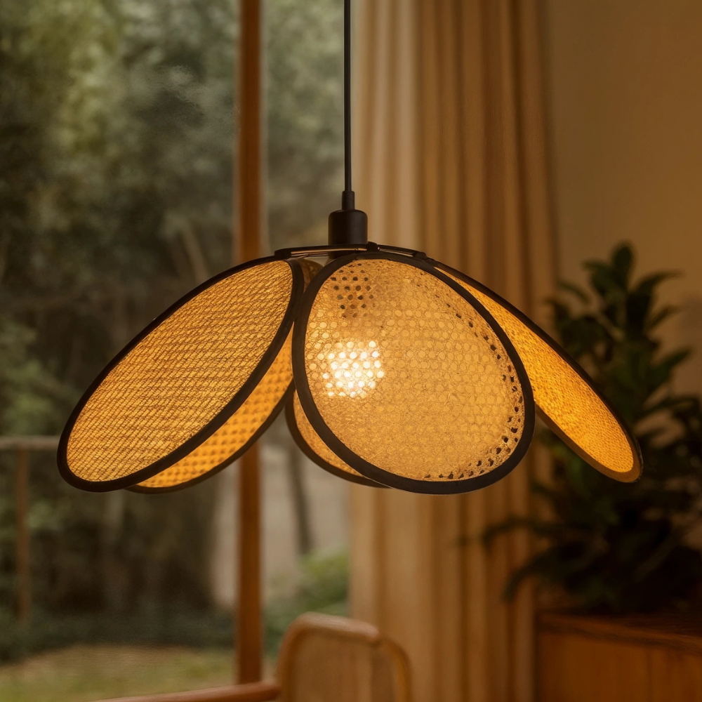 Asterra Rattan Ceiling Light With Bohemian Style For Living Rooms And Kitchens At Home