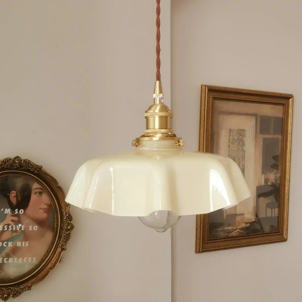 Art Deco Glass Pendant Light With Draped Glass Shade For Elegant Hallway And Living Room Decor