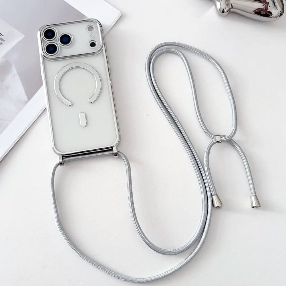 NovaCarry állítható telefontartó pánt — MagSafe-kompatibilis átlátszó tok