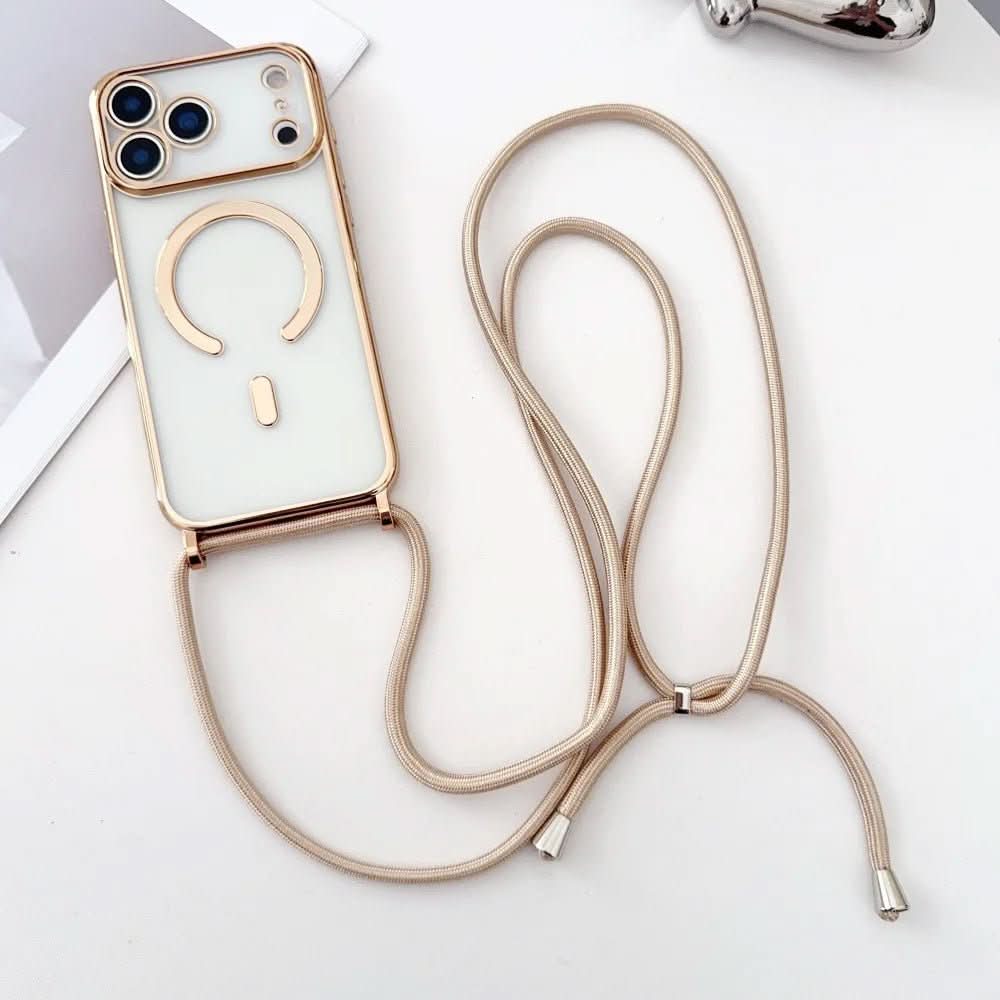 NovaCarry állítható telefontartó pánt — MagSafe-kompatibilis átlátszó tok