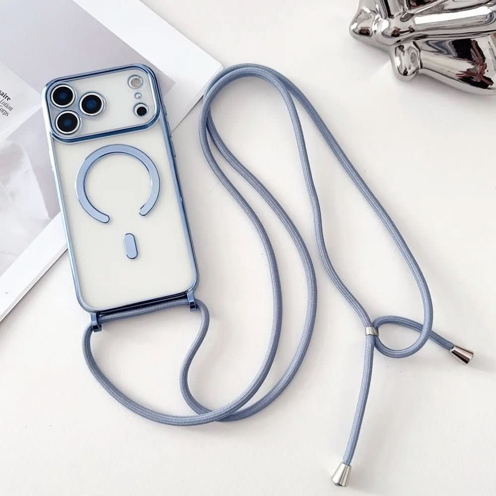 NovaCarry állítható telefontartó pánt — MagSafe-kompatibilis átlátszó tok