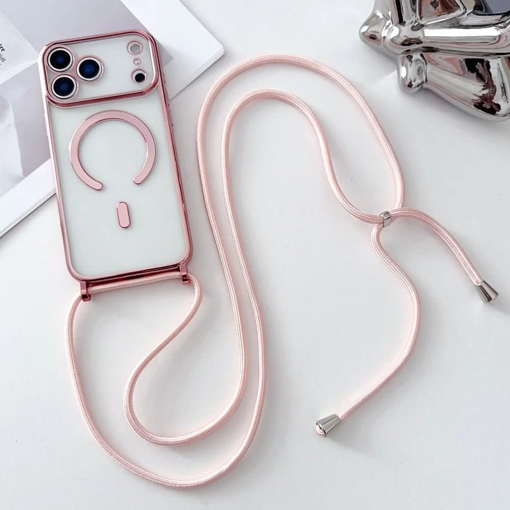 NovaCarry állítható telefontartó pánt — MagSafe-kompatibilis átlátszó tok