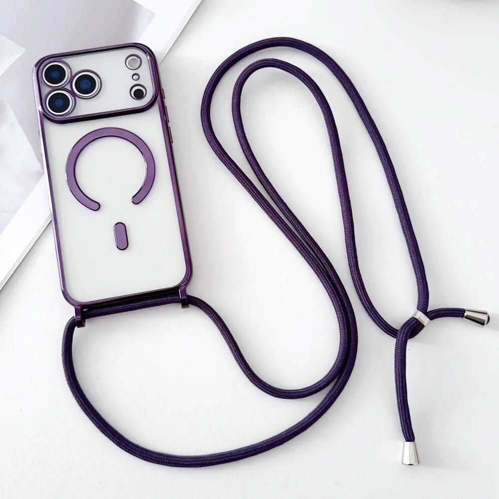 NovaCarry állítható telefontartó pánt — MagSafe-kompatibilis átlátszó tok