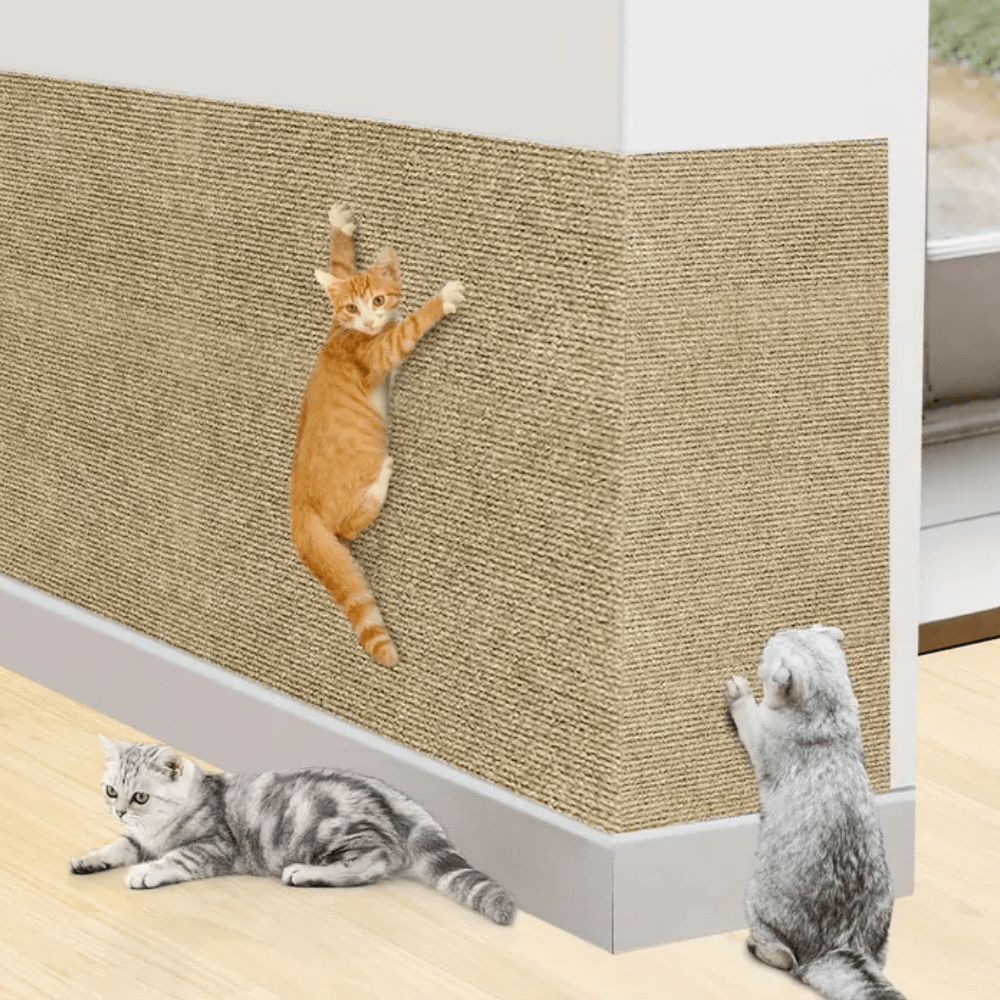 Griffoir pour chat en polyester résistant - planche à griffer facile à installer