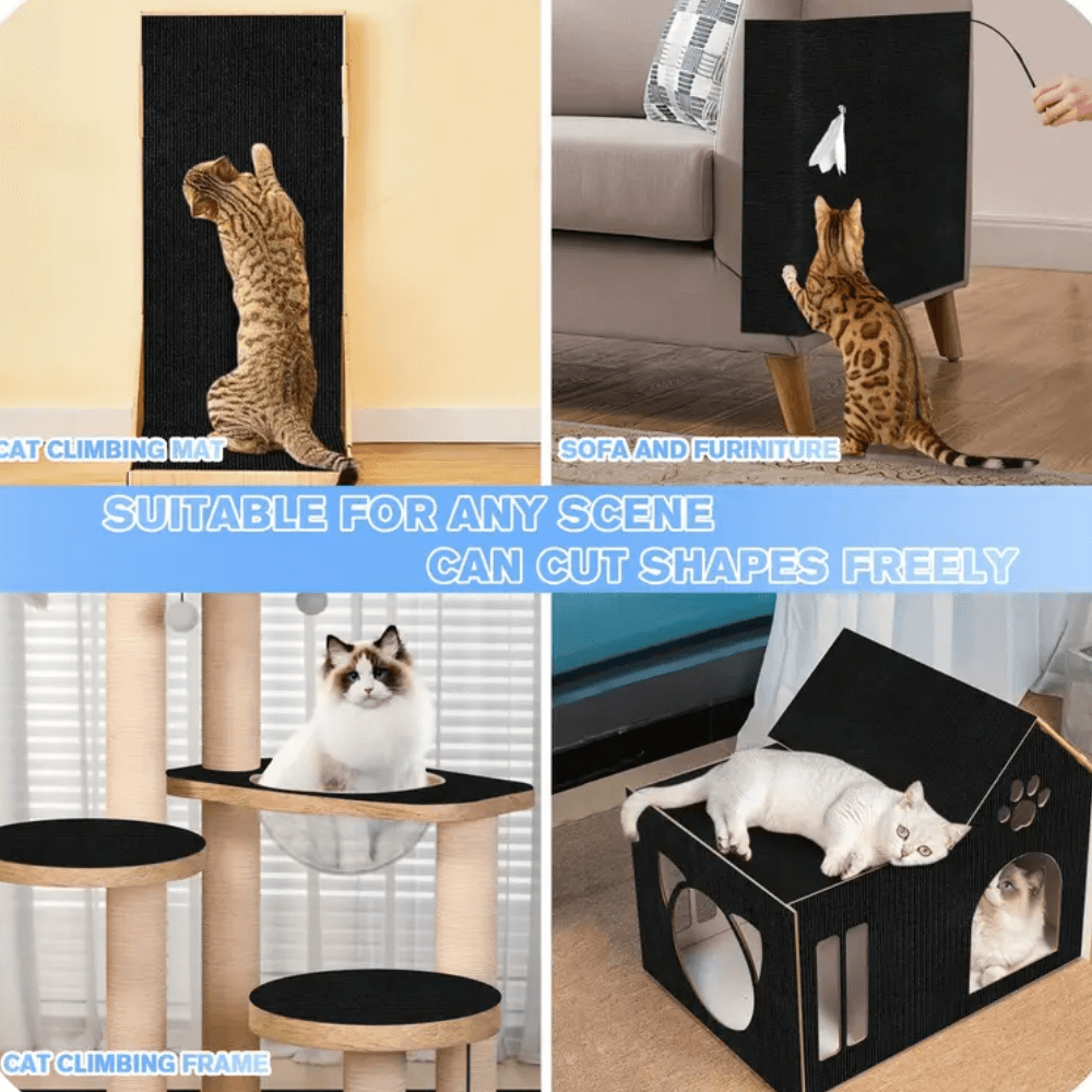Griffoir pour chat en polyester résistant - planche à griffer facile à installer