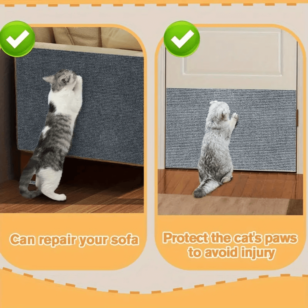 Griffoir pour chat en polyester résistant - planche à griffer facile à installer