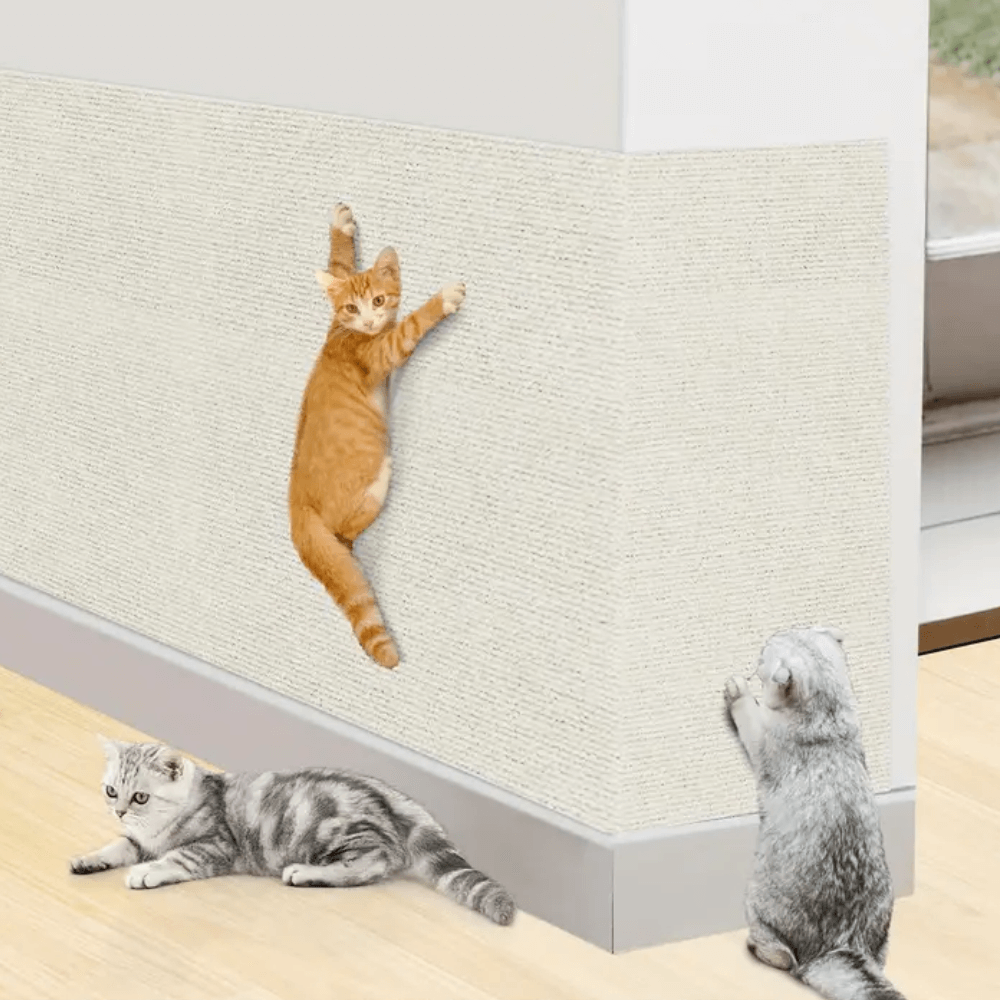 Griffoir pour chat en polyester résistant - planche à griffer facile à installer