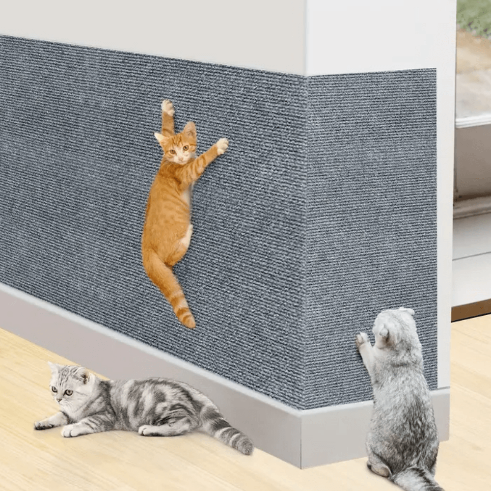 Griffoir pour chat en polyester résistant - planche à griffer facile à installer