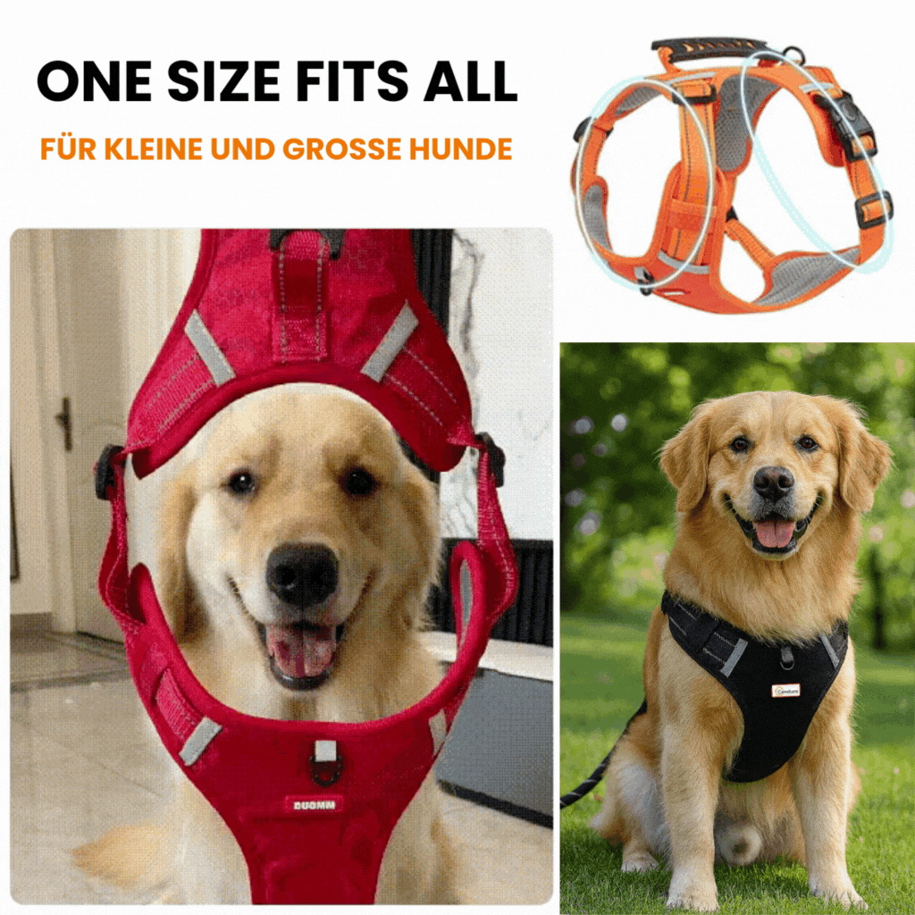 HappyHund רתמת בטיחות לכלבים — נוחה, לשליטה בטוחה בטיולים