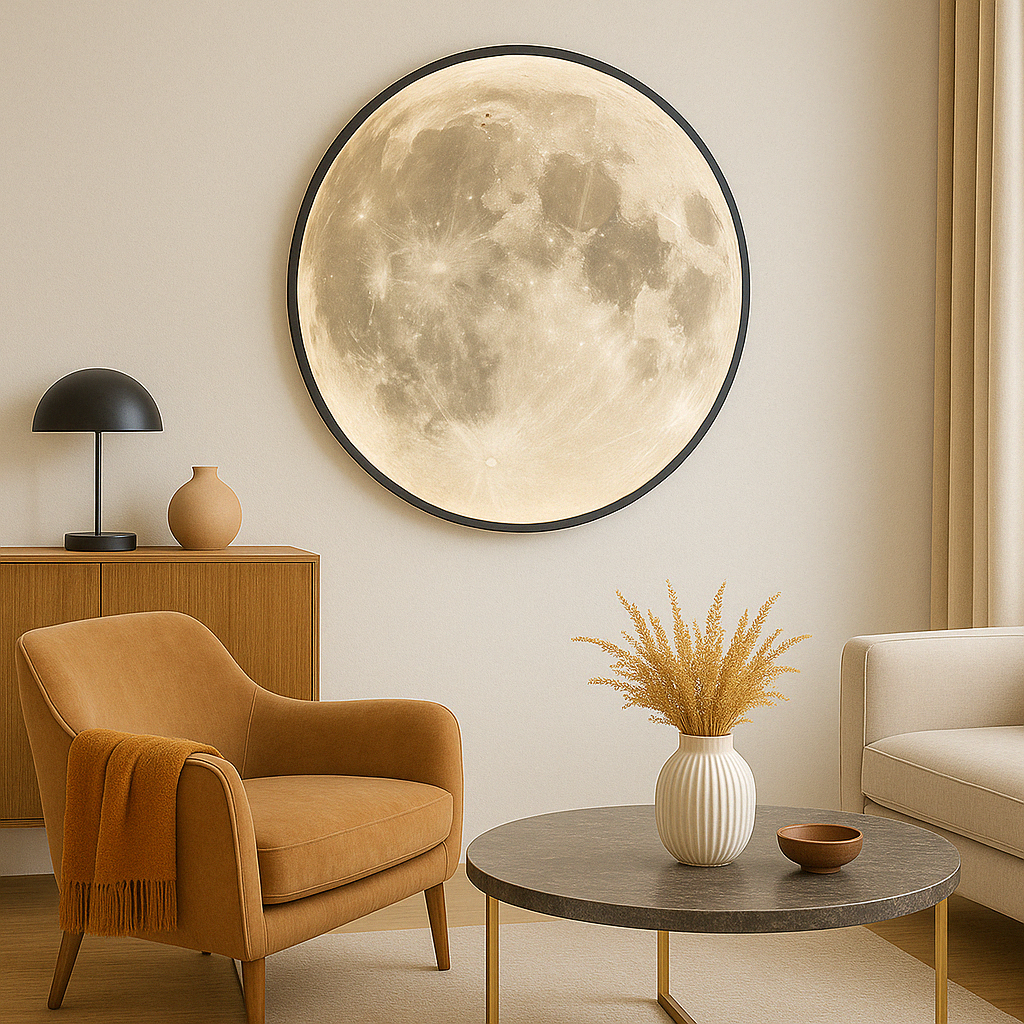 Lunara Wall Light With Moon Theme Featuring Realistic Crater Texture And Soft Led Glow