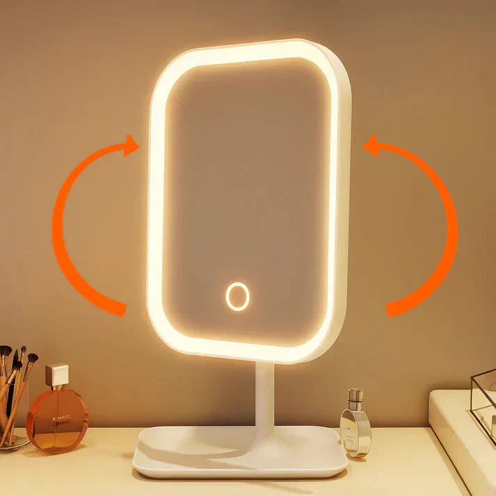 Three-Mode Dimmable LED Makeup Mirror With Touch Control For Tabletop Use