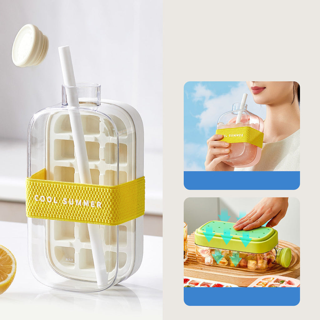 2-In-1 Ice Cube Hydration Bottle Removable Upper Freezing Chamber