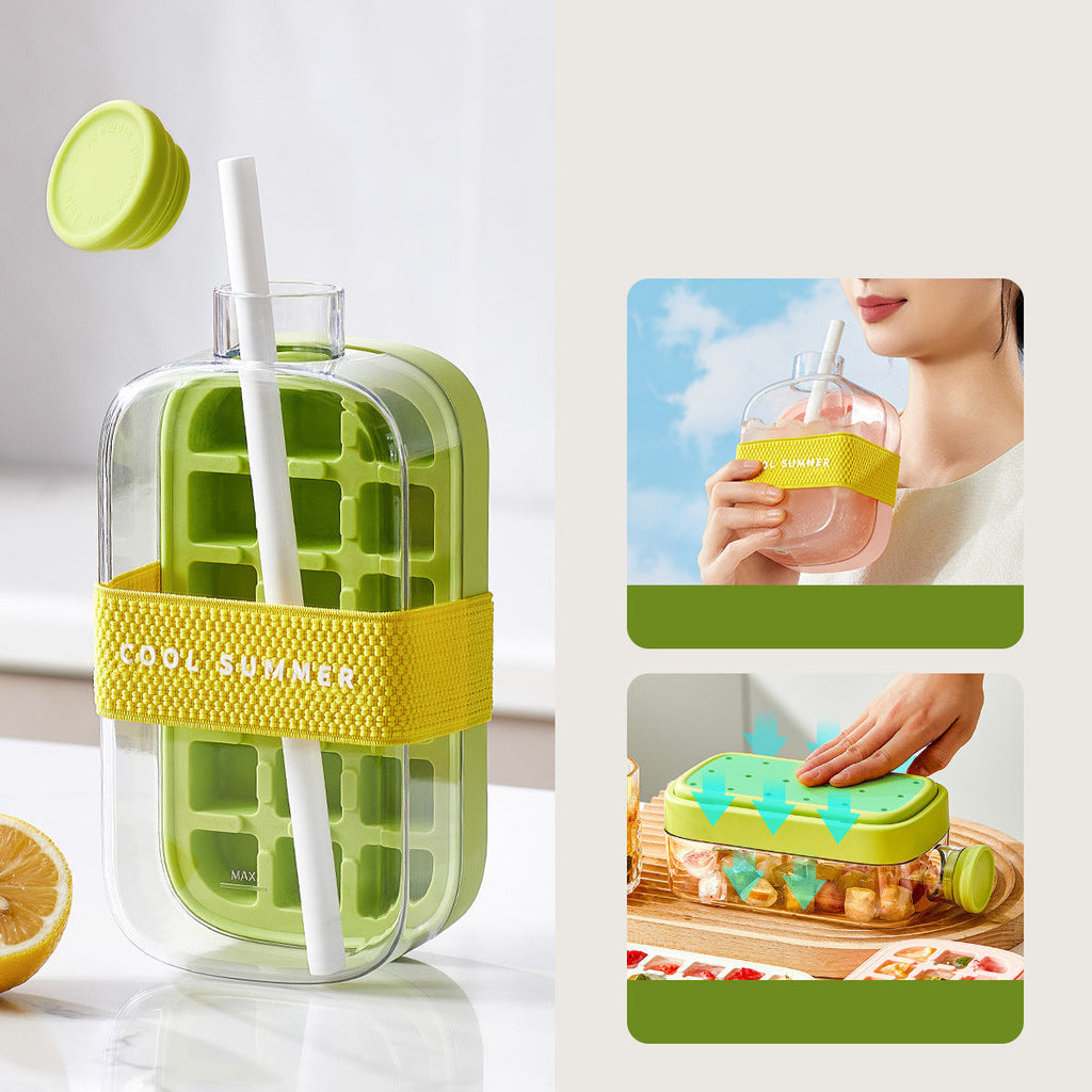 2-In-1 Ice Cube Hydration Bottle Removable Upper Freezing Chamber