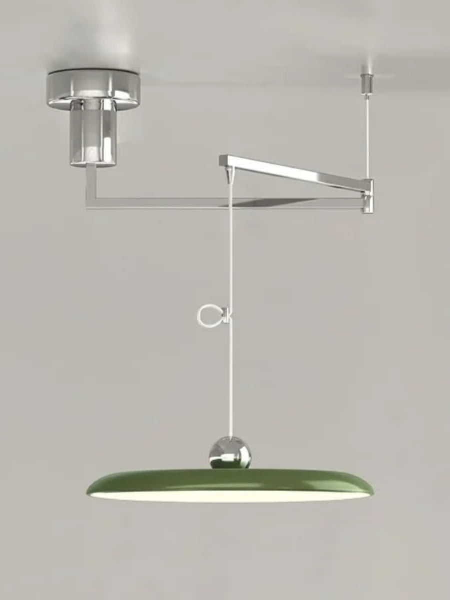 Adjustable Pendant Light With Swivel Arm In Minimalist Industrial Metal