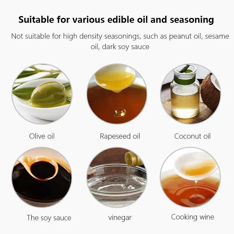Spray trasparente per olio da cucina - nebulizzatore da cucina ergonomico con beccuccio antigoccia e dosaggio preciso