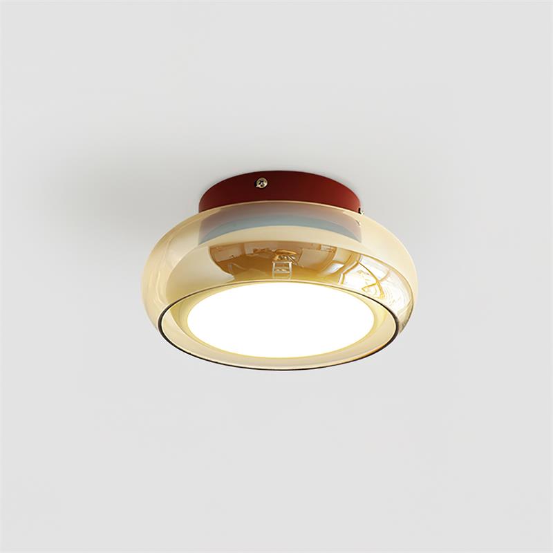 Low Profile Glass And Flush Mount Ceiling Light Fixture For Hallways And Bedrooms Soft Lighting