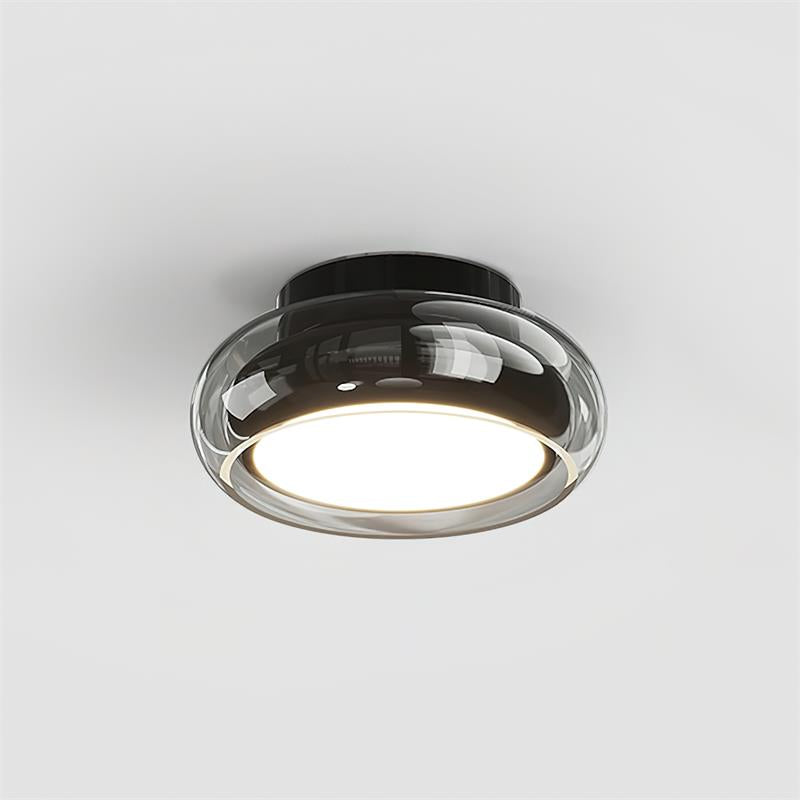 Low Profile Glass And Flush Mount Ceiling Light Fixture For Hallways And Bedrooms Soft Lighting