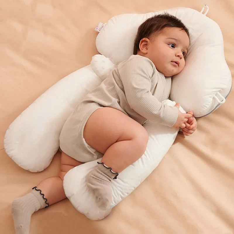 Nastavitelný ergonomický polštář ComfortNest pro spánek miminek — tvarovaná konstrukce, opora pro správnou polohu kojence
