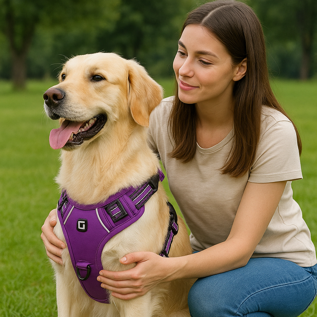 Comfort Control húzásmentes kutyahám — Felső fogantyú, puha párnázás, állítható illeszkedés