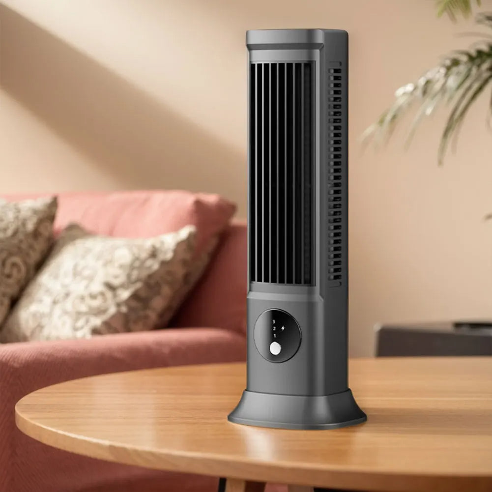 Slanke bureaueventilator — draagbaar oplaadbaar ontwerp, batterij van 1200mAh, fluisterstille koeling