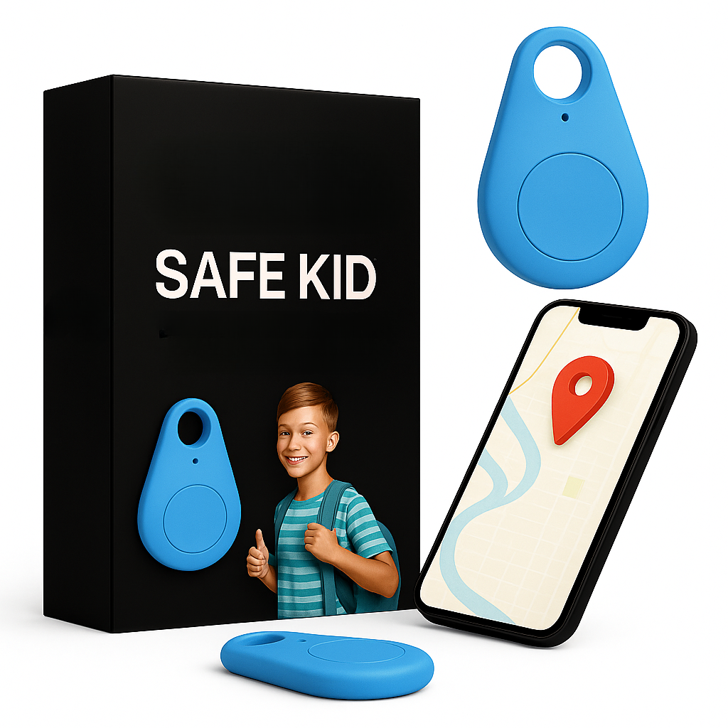 Tracker GPS compatto per bambini — Posizione in tempo reale, resistente all'acqua IP67, peso di 17g, avviso SOS