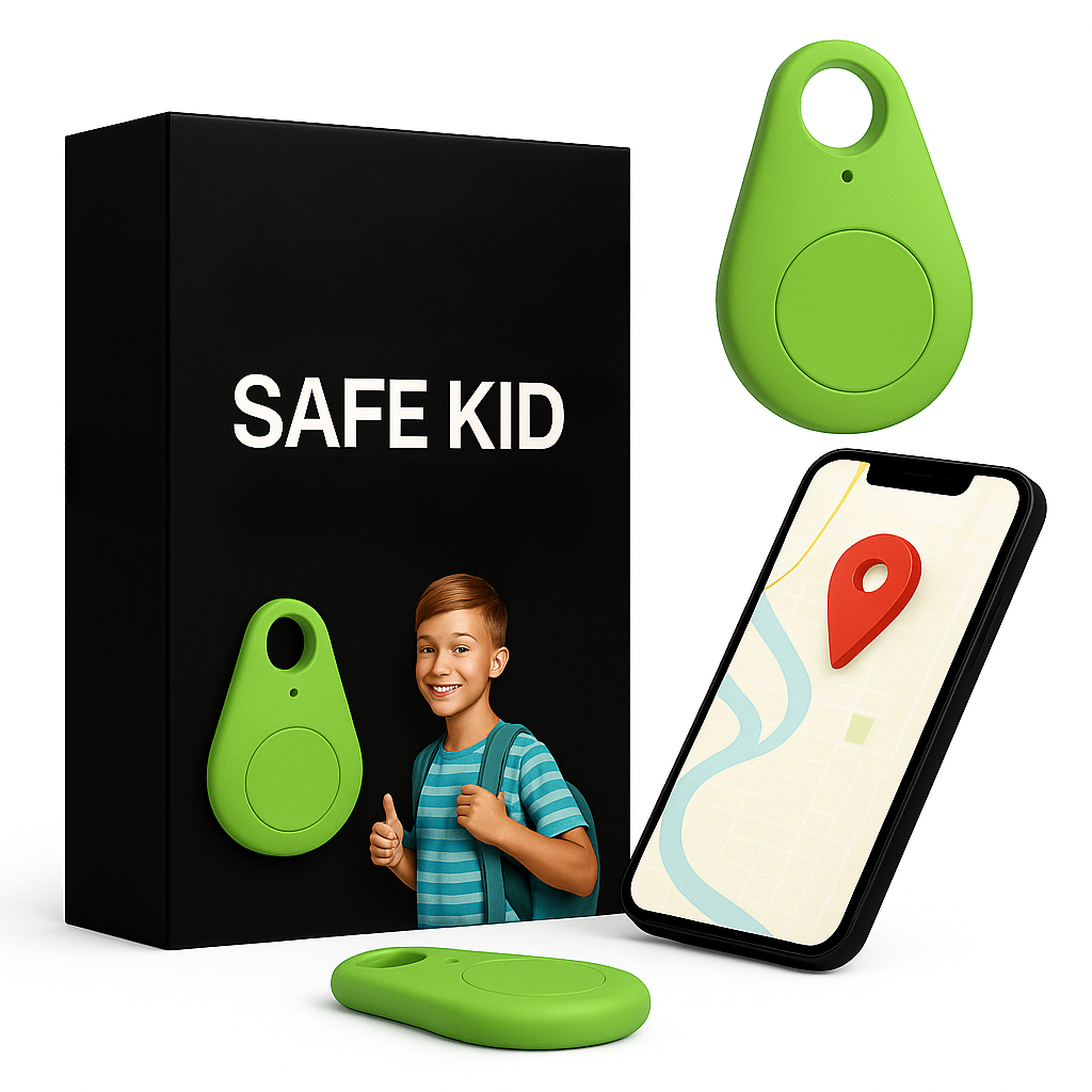 Tracker GPS compatto per bambini — Posizione in tempo reale, resistente all'acqua IP67, peso di 17g, avviso SOS
