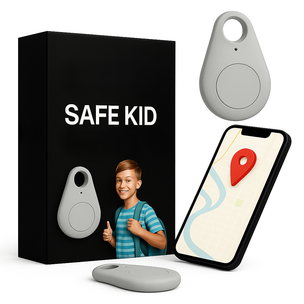 Tracker GPS compatto per bambini — Posizione in tempo reale, resistente all'acqua IP67, peso di 17g, avviso SOS