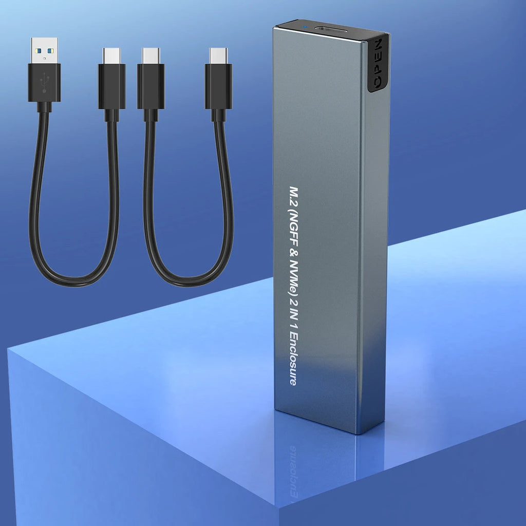 Custodia sottile per SSD NVMe e SATA — velocità USB-C di 10Gbps