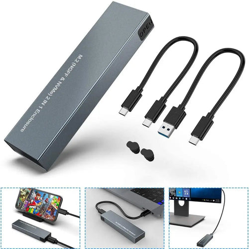 10Gbps Transfer Speed SSD Enclosure — Lightweight Portable Design, Multi-Drive Support