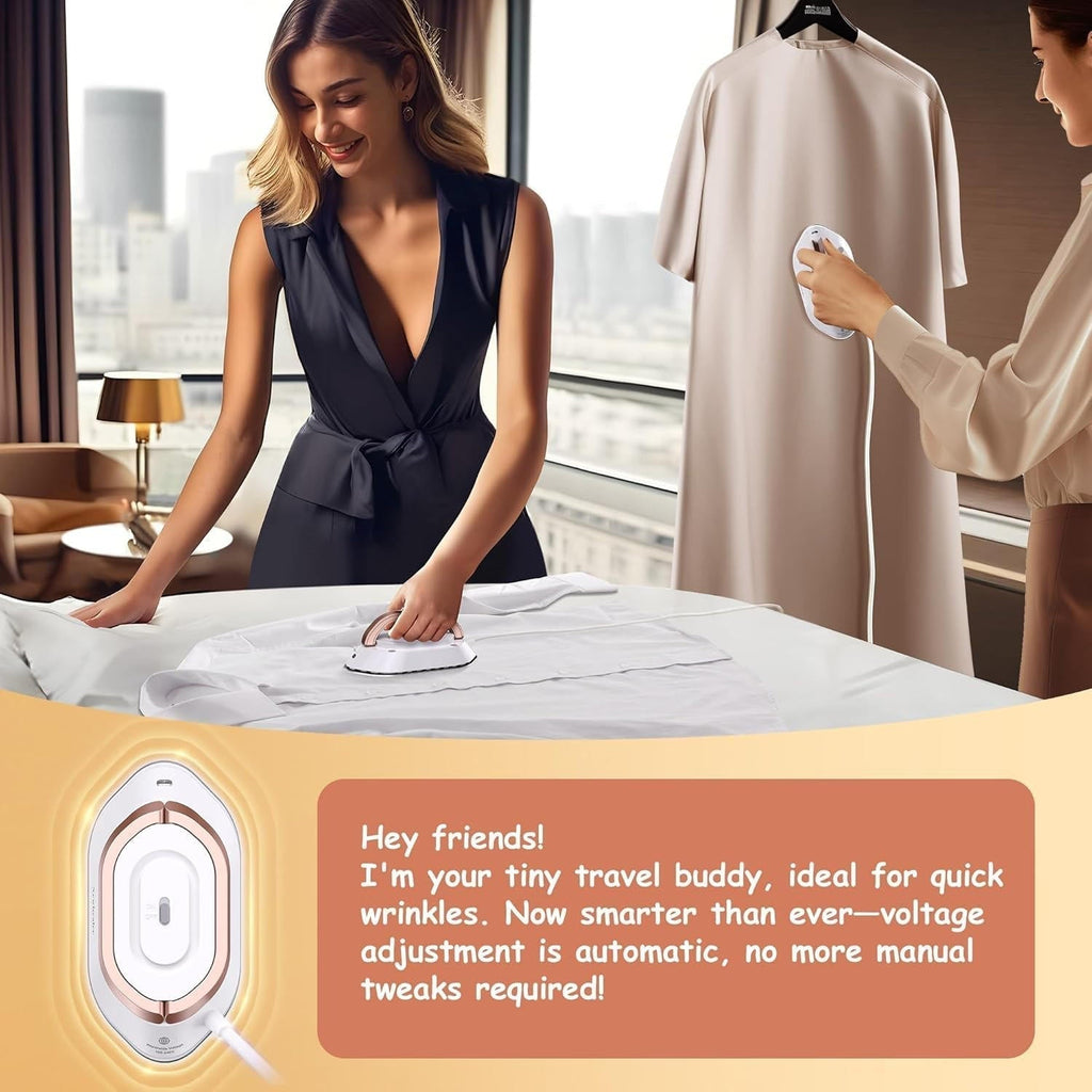 Dual-Voltage Compact Travel Iron — Lightweight, Portable