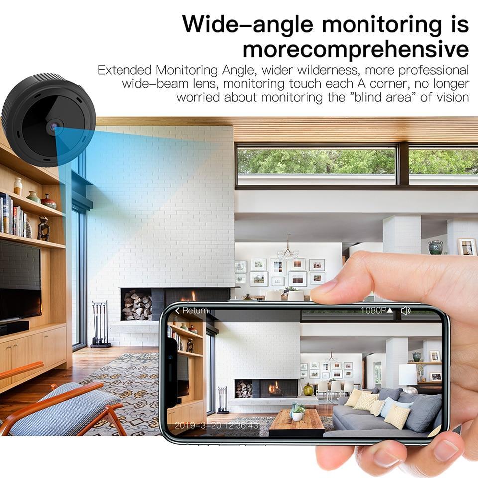 Caméra de sécurité Wi-Fi compacte — netteté 1080P, vision nocturne, alertes de mouvement