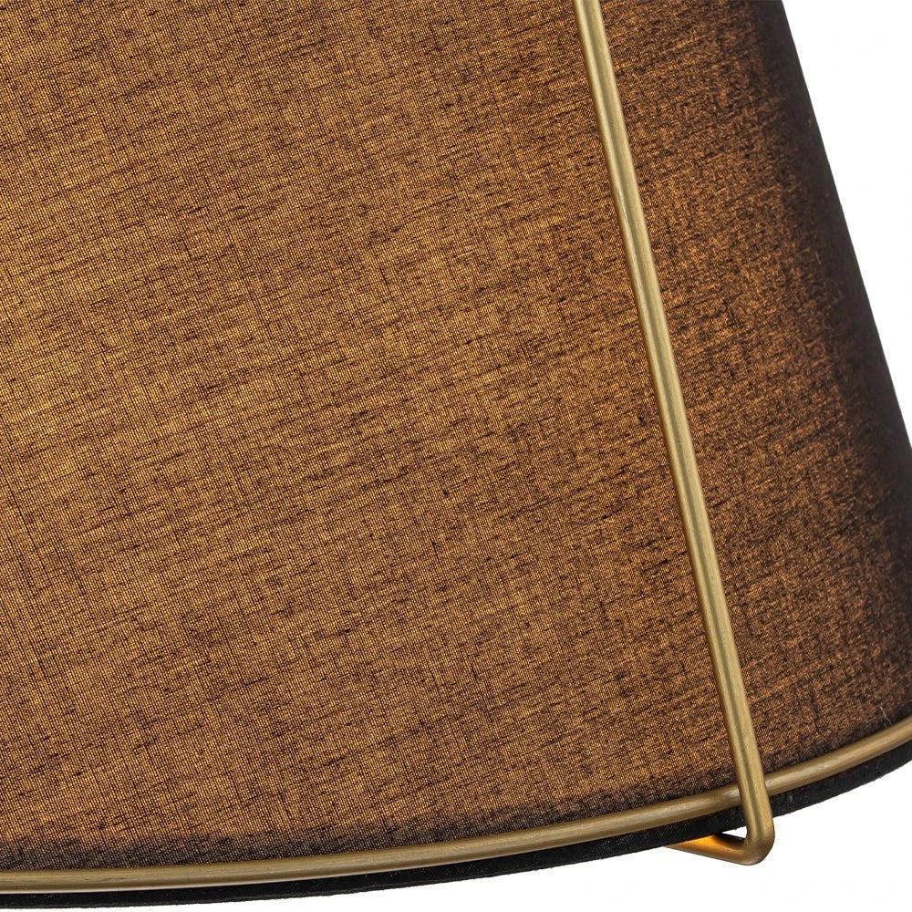 Modern Linen Pendant Light With Tapered Cone Shade And Warm Brass Finish For Modern Interiors