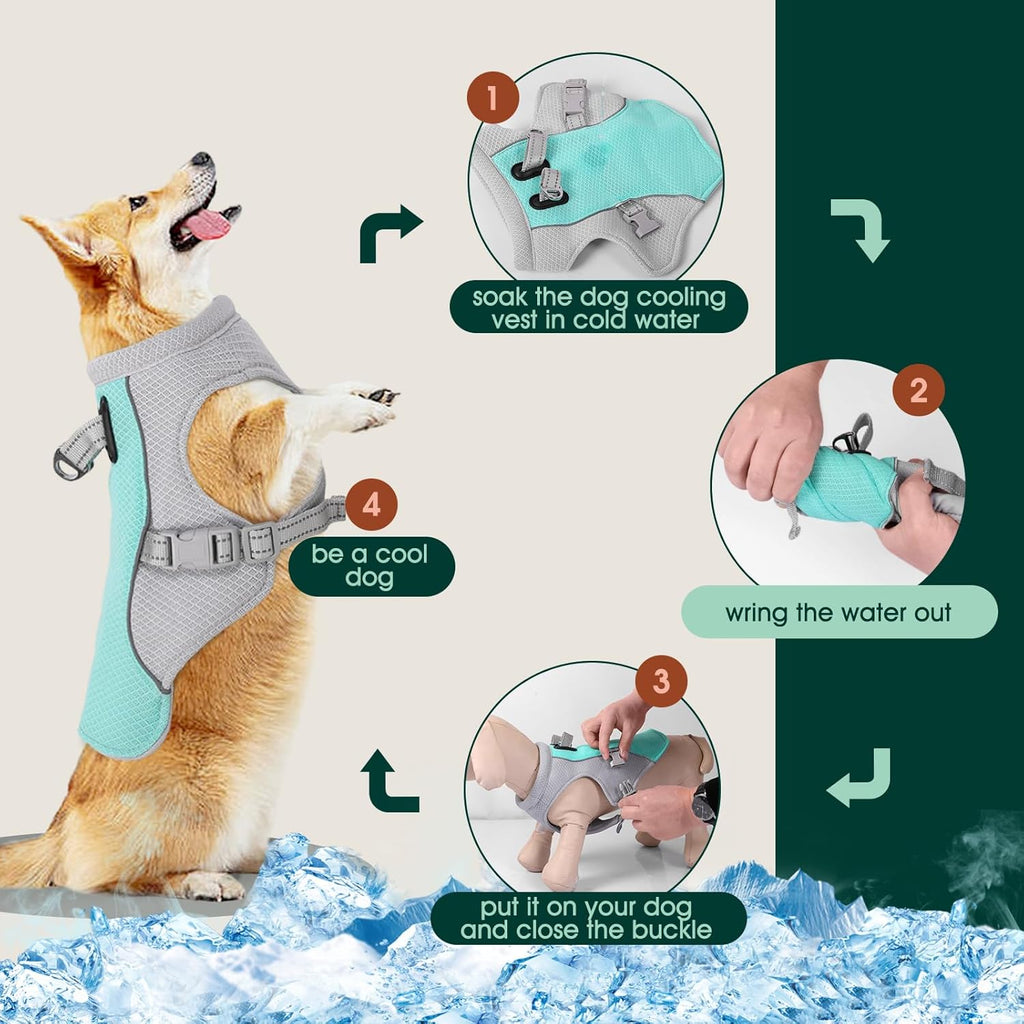 Gilet traspirante per cani — cinghie riflettenti e fibbie a sgancio rapido