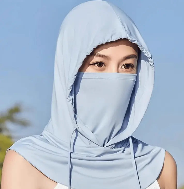 Balaklava i issilke — UPF 50-solskyddande ansiktsmask, lättviktigt UV-skydd