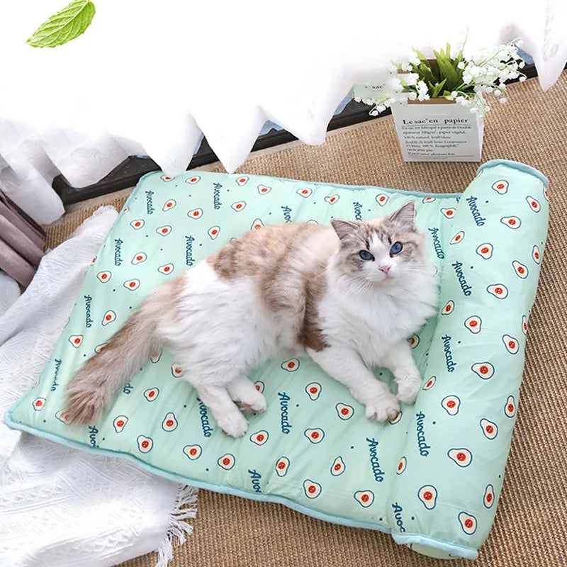 Alfombrilla para mascotas con refrigeración automática y cojín mullido - Diseño con flujo de aire, lavable a máquina