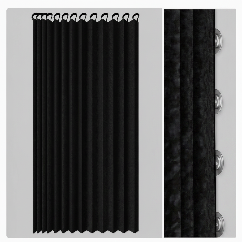 וילון מקלחת מתקפל בצורת אקורדיון CURVASHIELD — עיצוב מגנטי עמיד למים