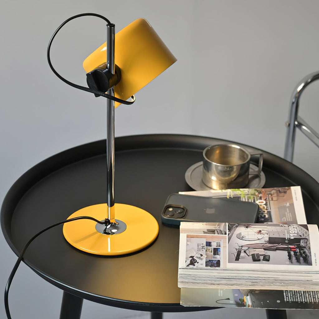 Industrial Metal Desk Lamp With Adjustable Arm And Multi-Directional Lighting