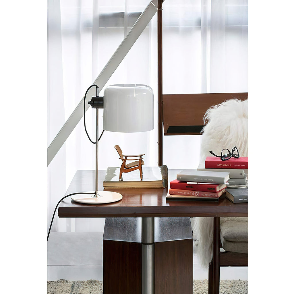 Industrial Metal Desk Lamp With Adjustable Arm And Multi-Directional Lighting