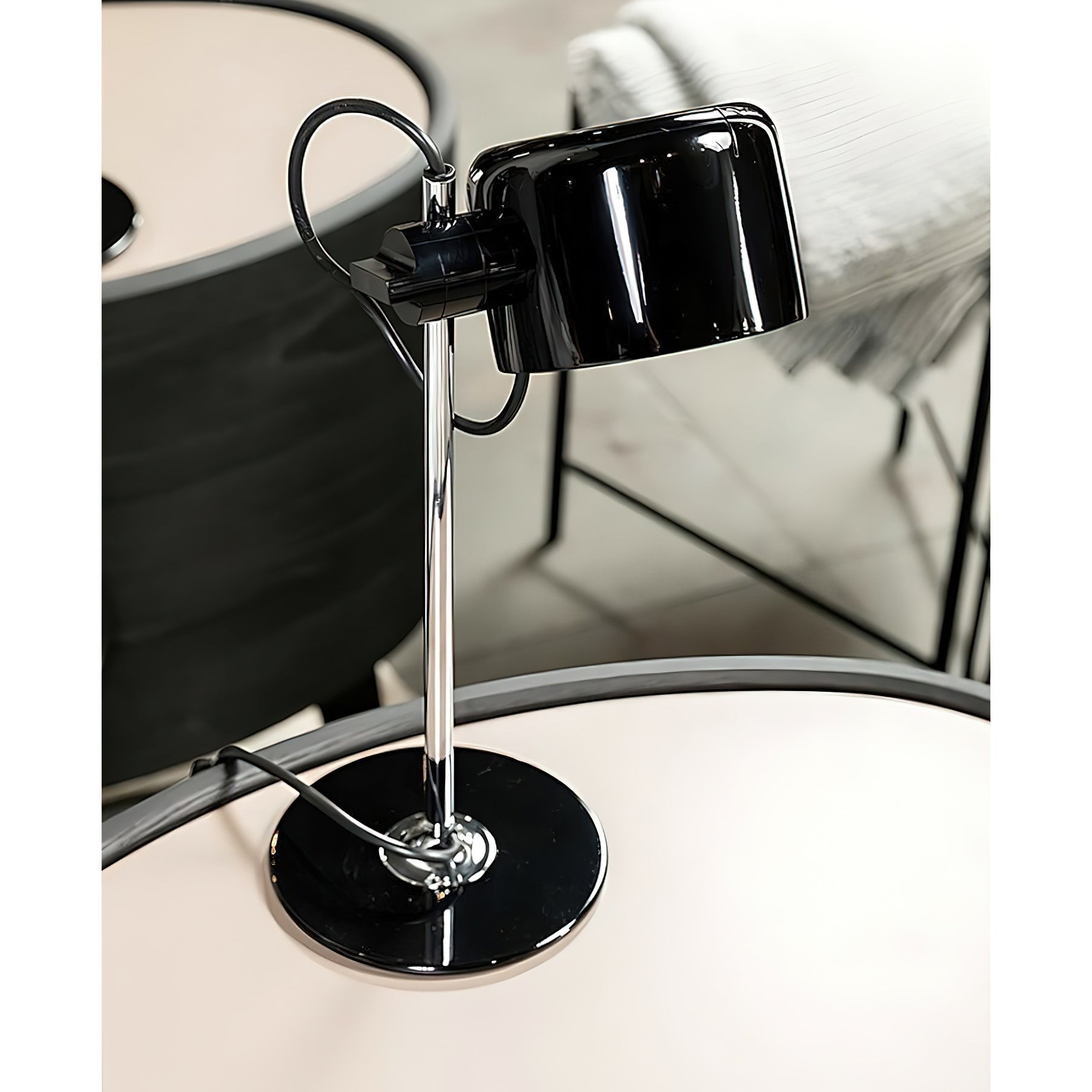Industrial Metal Desk Lamp With Adjustable Arm And Multi-Directional Lighting
